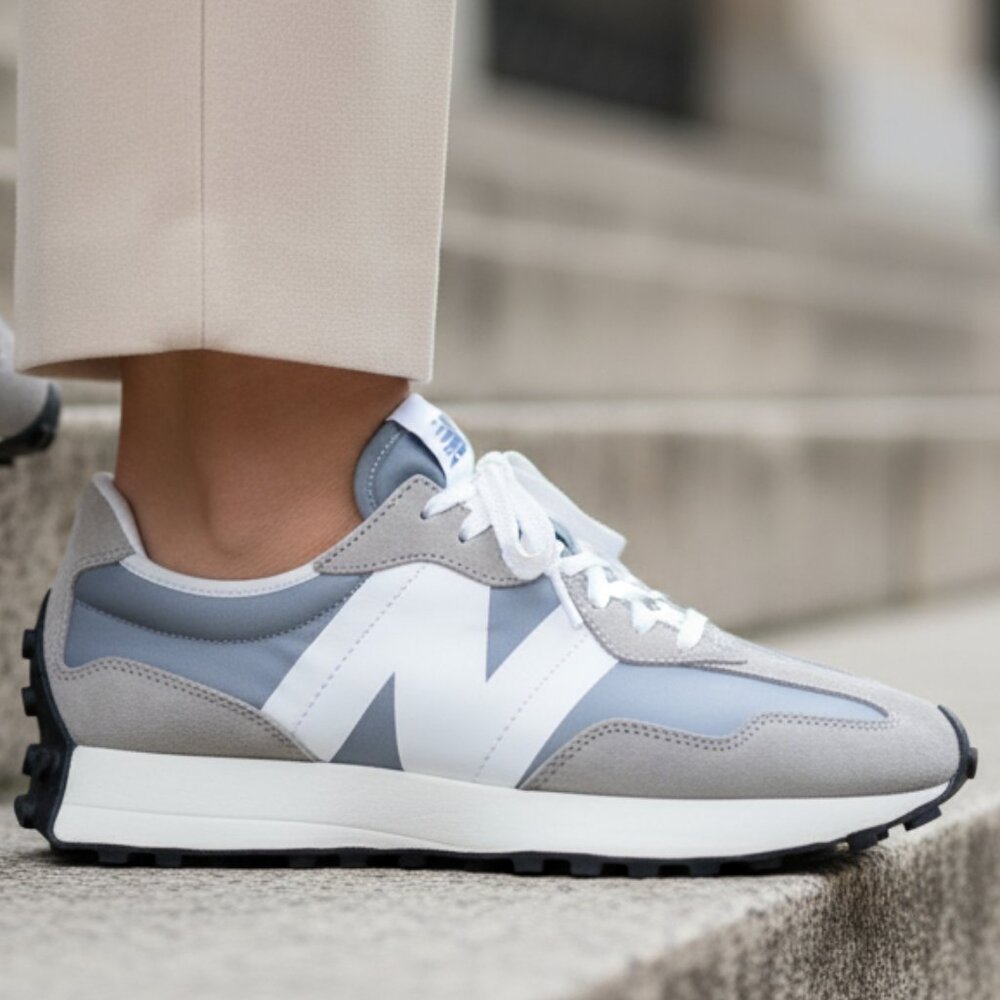 New Balance 327 Unisex Women 10.5 / Men 9 Casual Sneakers Shoes Grey / White NEW
